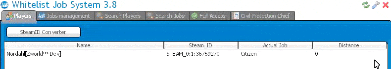 Add someone not connected in the Whitelist of a job