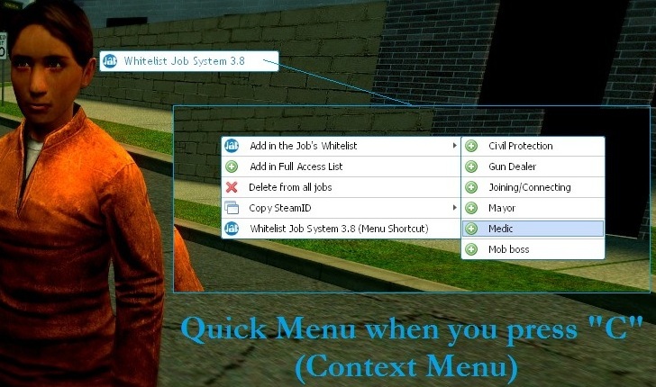 Add a player in whitelist job from the menu_context