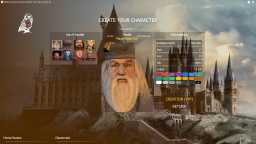 Image a HogwartsRP Character Creation menu and do